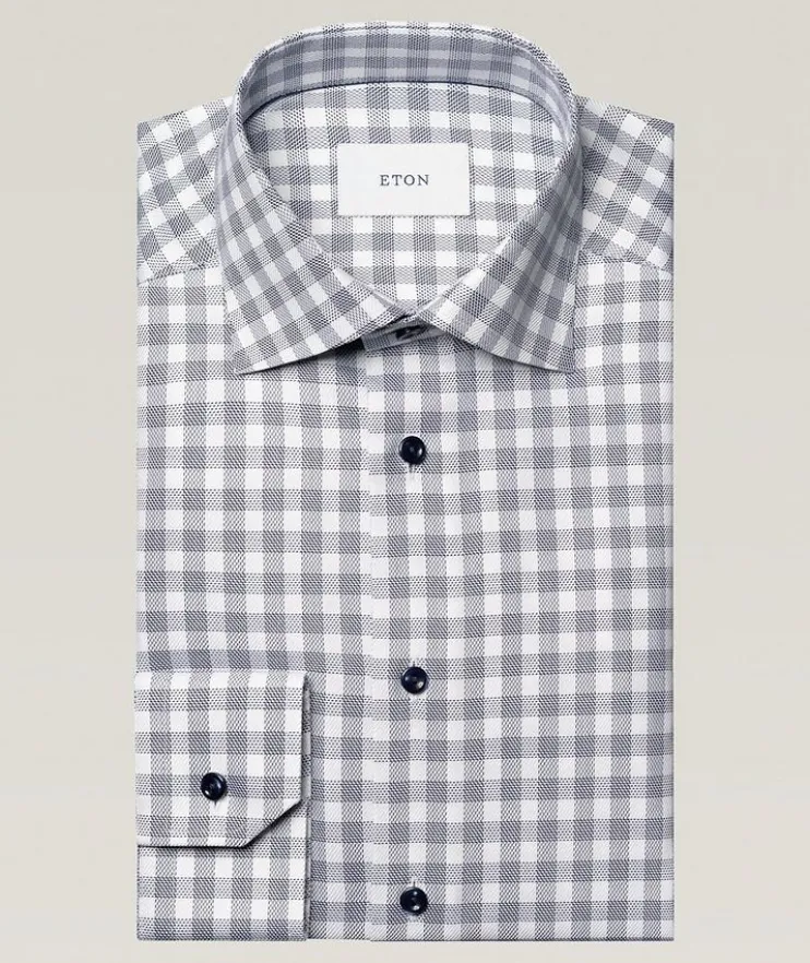 Contemporary-Fit Check Twill Dress Shirt