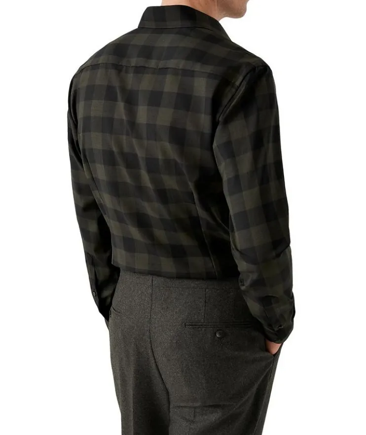 Contemporary-Fit Check Merino Wool Shirt