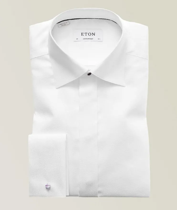 Contemporary-Fit Diamond Weave Tuxedo Shirt