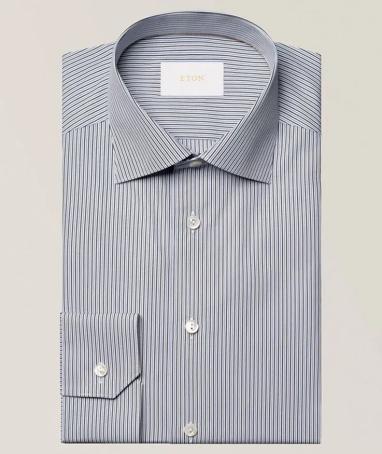 Contemporary-Fit Elevated Striped Dress Shirt