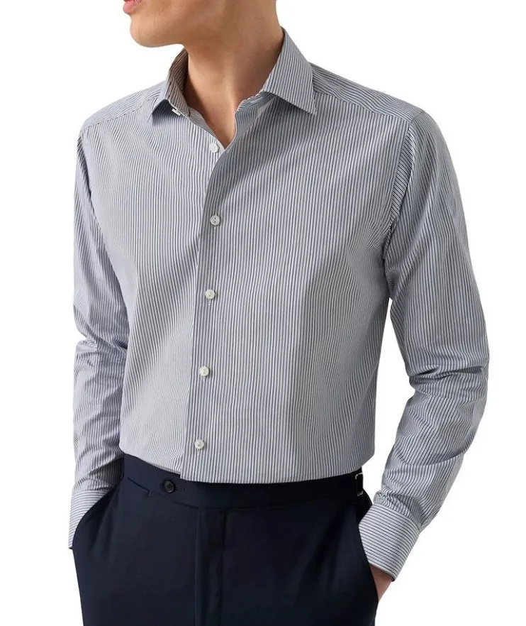 Contemporary-Fit Elevated Striped Dress Shirt