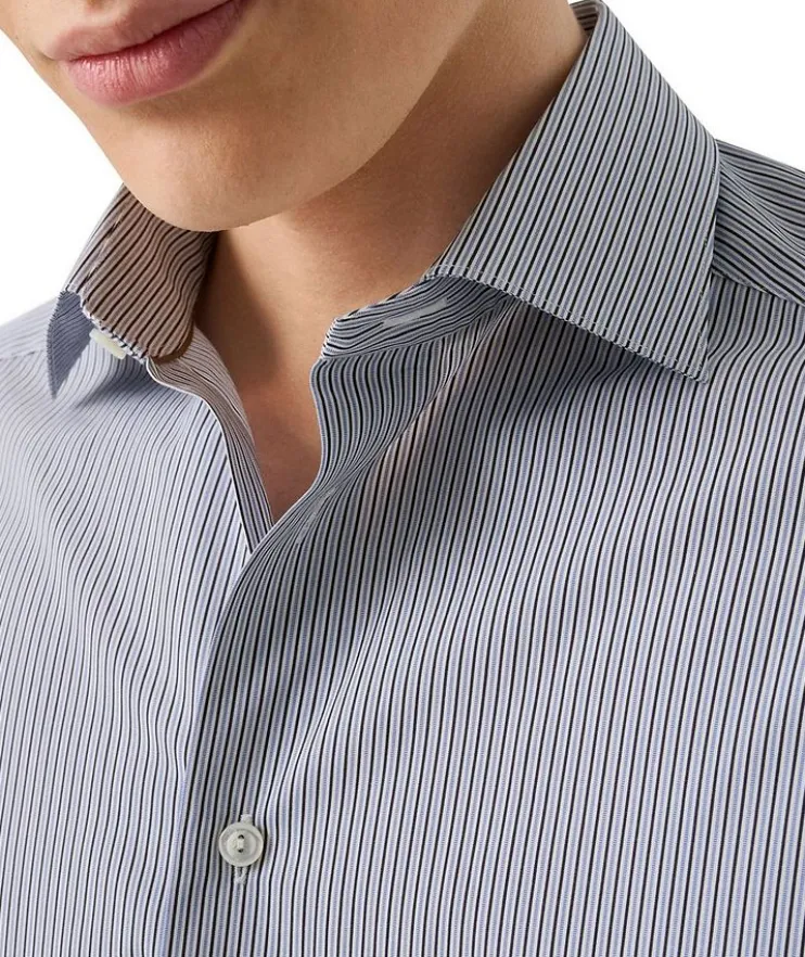 Contemporary-Fit Elevated Striped Dress Shirt