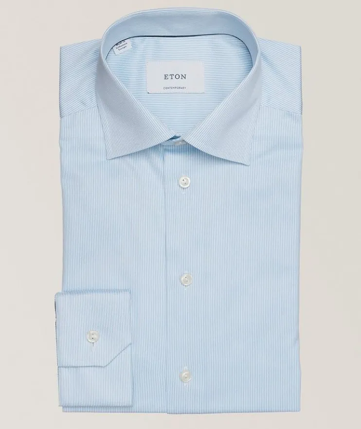 Contemporary-Fit Fine Stripe Twill Dress Shirt