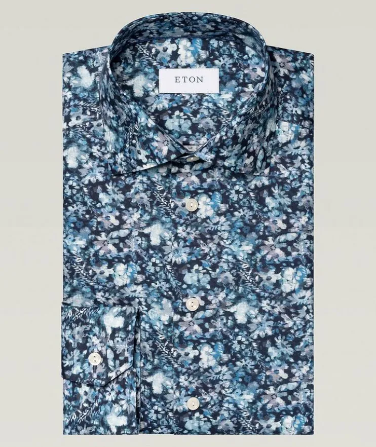 Contemporary-Fit Floral Twill Dress Shirt