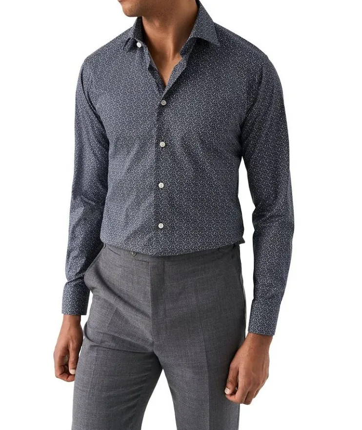 Contemporary-Fit Floral Twill Dress Shirt