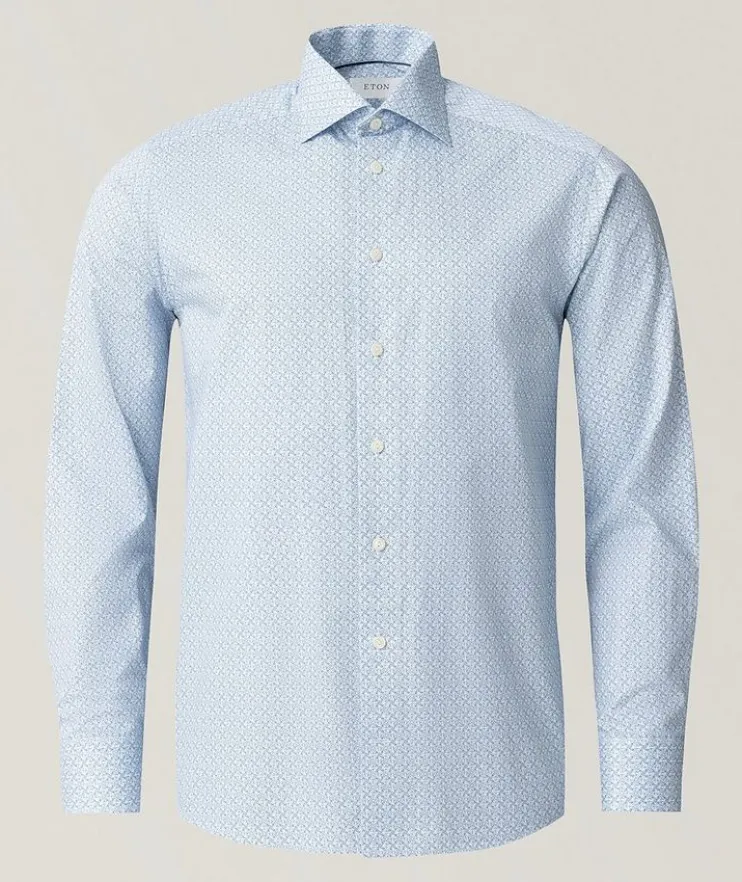 Contemporary-Fit Geometric Dress Shirt