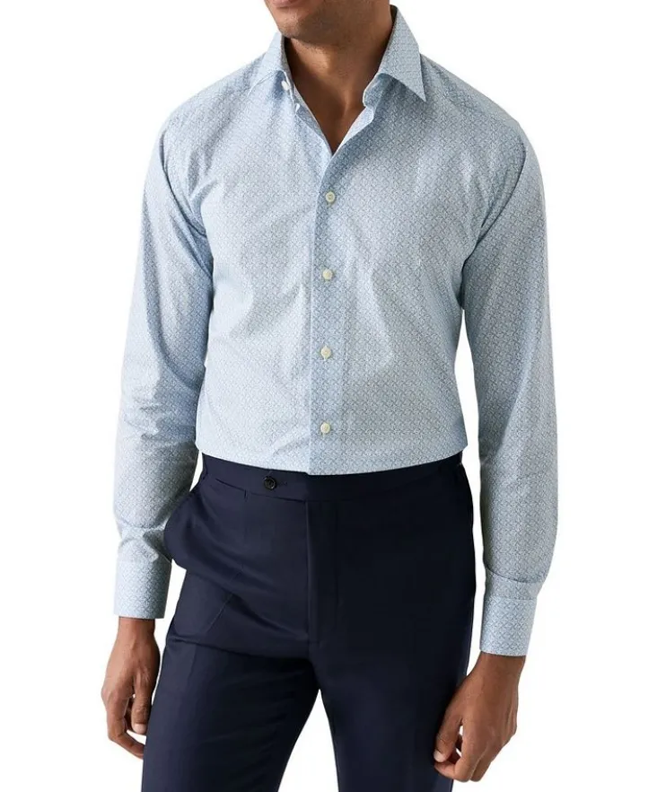 Contemporary-Fit Geometric Dress Shirt