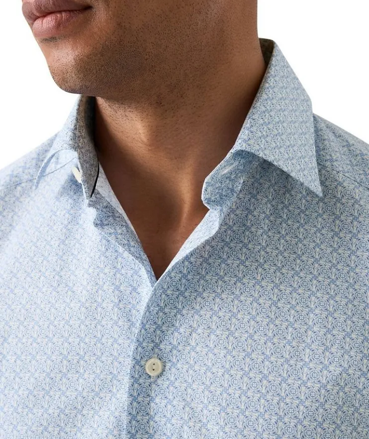 Contemporary-Fit Geometric Dress Shirt