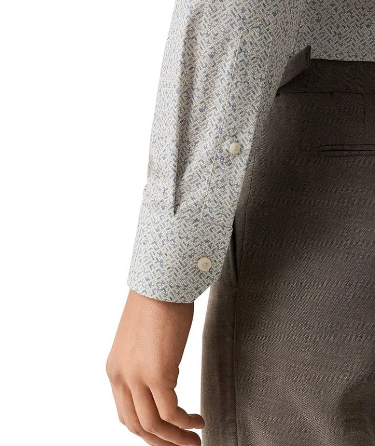 Contemporary-Fit Geometric Twill Dress Shirt