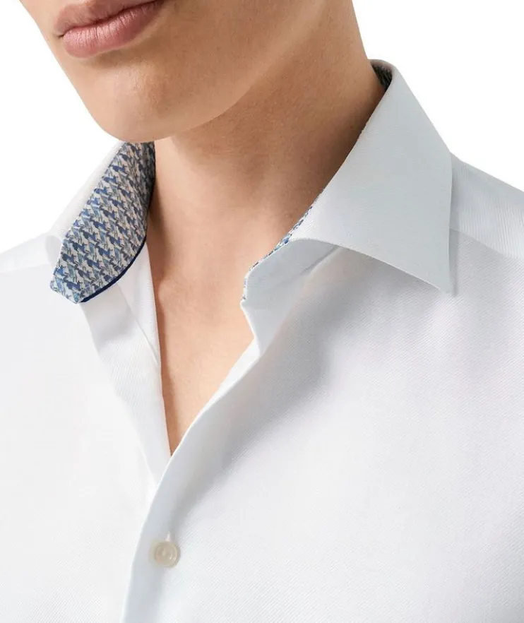 Contemporary-Fit Geo-Effect Twill Dress Shirt