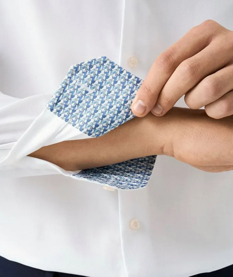 Contemporary-Fit Geo-Effect Twill Dress Shirt