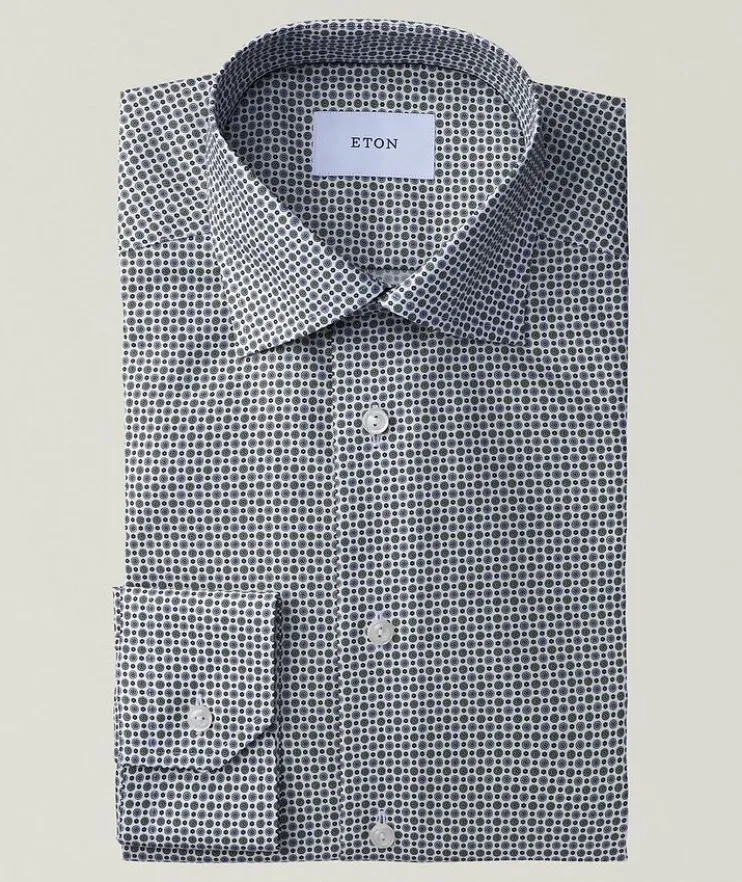 Contemporary-Fit Micro-Floral Dress Shirt
