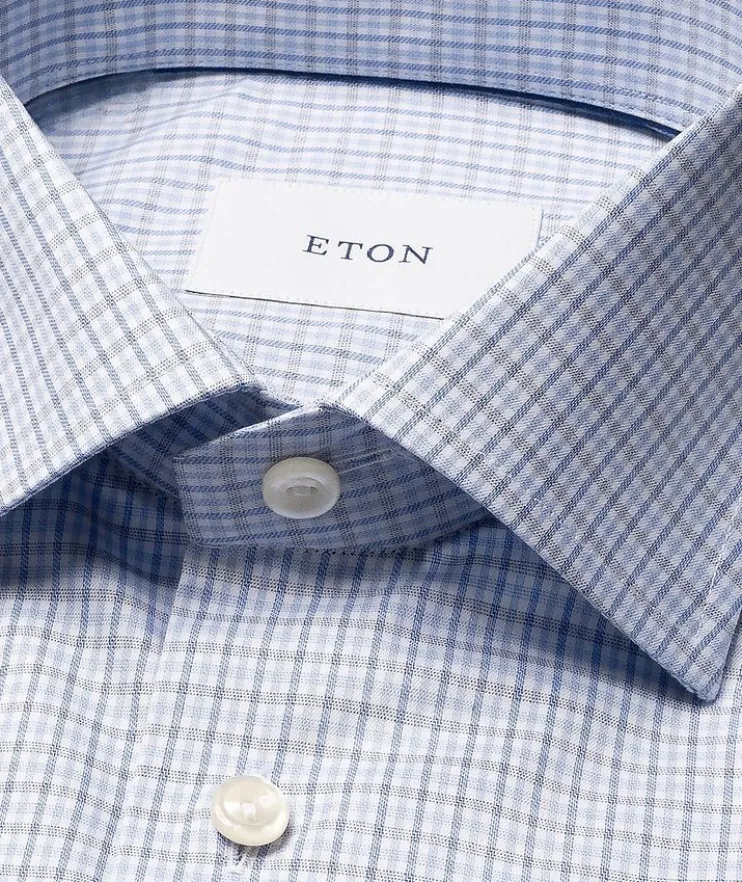 Contemporary-Fit Micro-Check Twill Dress Shirt