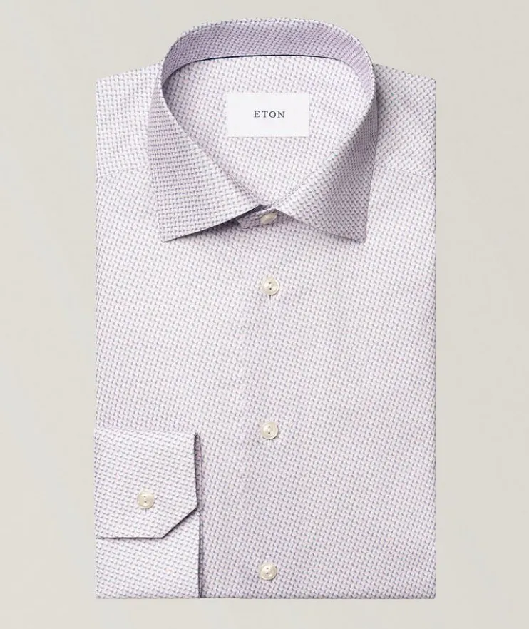 Contemporary-Fit Micro-Geometric Dress Shirt