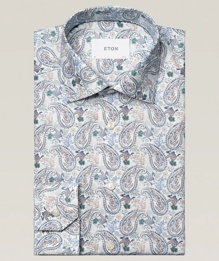 Contemporary-Fit Paisley Dress Shirt