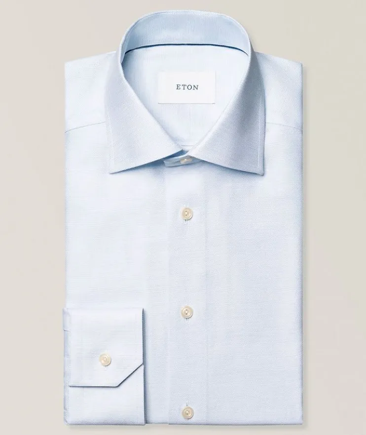 Contemporary-Fit Semi-Solid Twill Dress Shirt