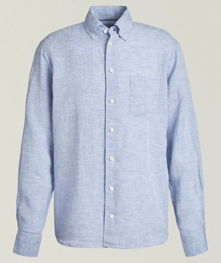 Contemporary-Fit Solid Linen Shirt