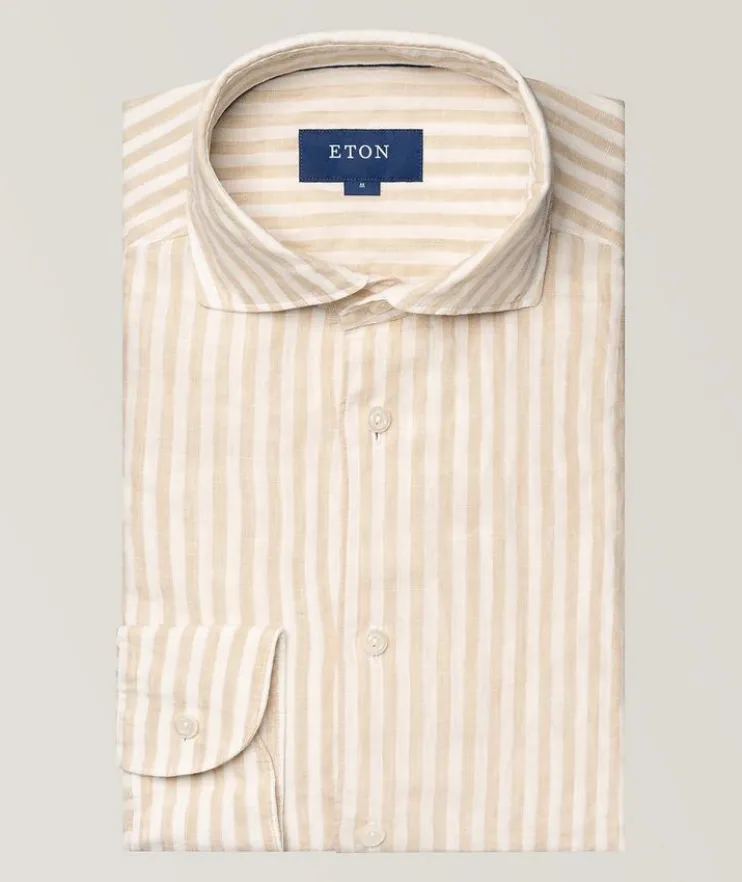 Contemporary-Fit Striped Linen Shirt