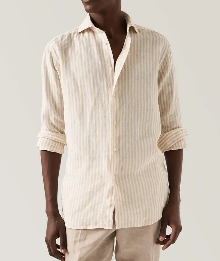 Contemporary-Fit Striped Linen Shirt