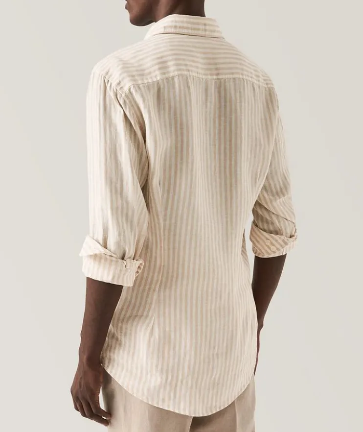 Contemporary-Fit Striped Linen Shirt