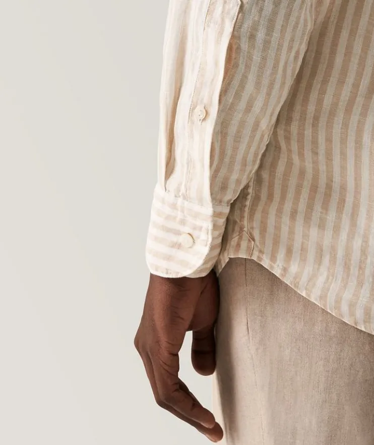 Contemporary-Fit Striped Linen Shirt