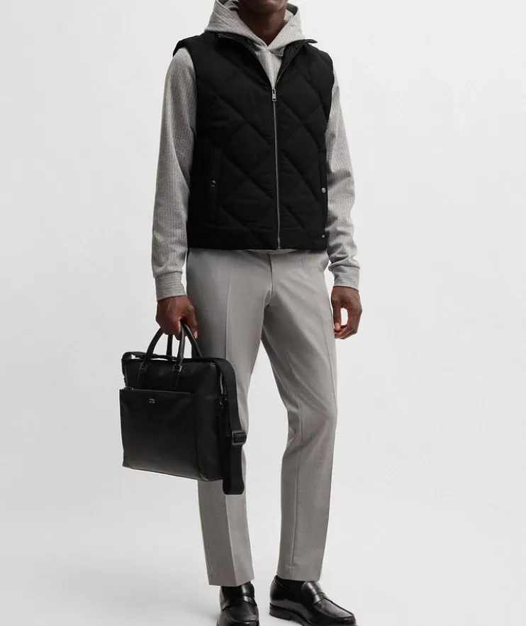 Contino Diamond-Quilted Ribbed Trim Vest