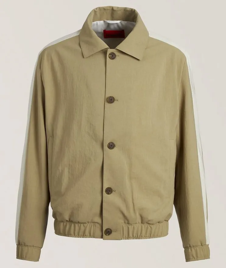 Contrast Stripe Bomber Jacket