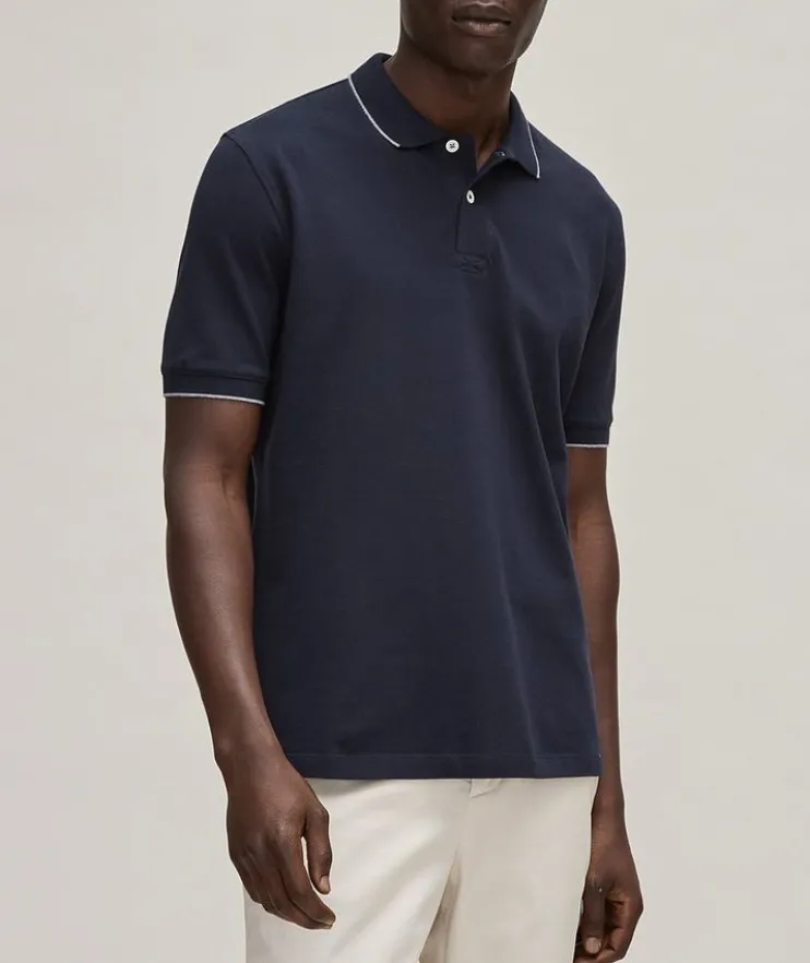 Contrast Tipped Piqué Cotton Polo