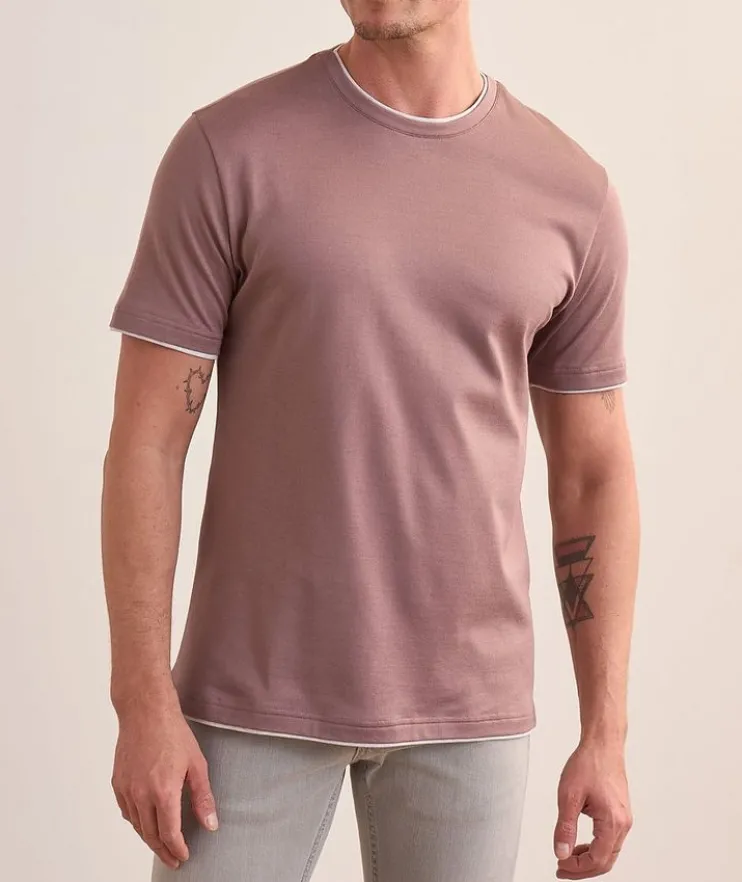 Contrast Tipped Stretch-Cotton T-Shirt