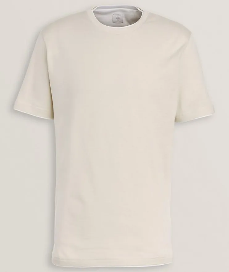 Contrast Tipped Stretch-Cotton T-Shirt