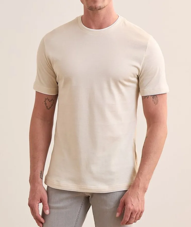 Contrast Tipped Stretch-Cotton T-Shirt