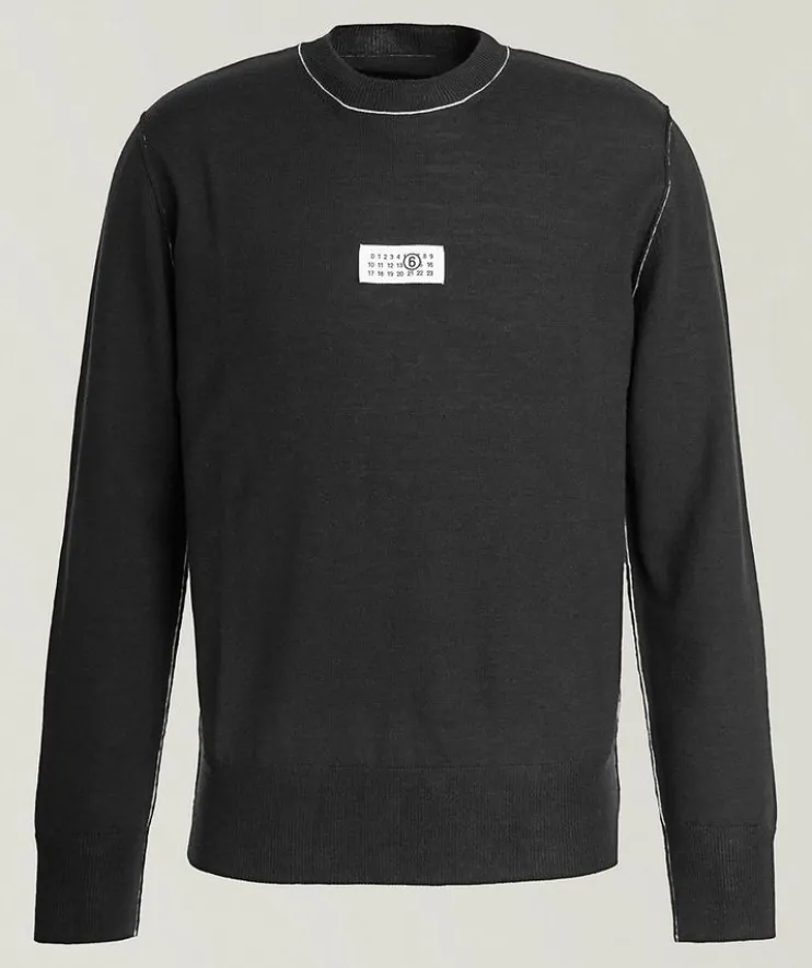 Contrast Tipped Virgin Wool-Blend Sweater