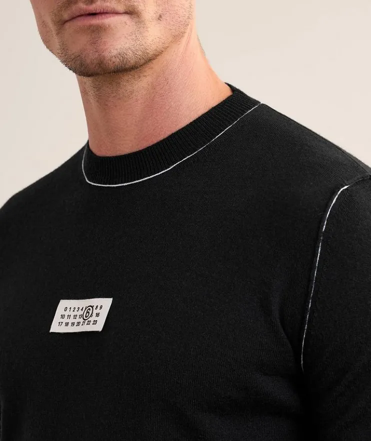 Contrast Tipped Virgin Wool-Blend Sweater