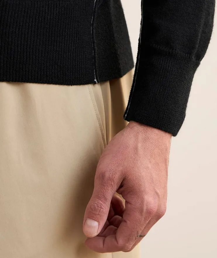 Contrast Tipped Virgin Wool-Blend Sweater