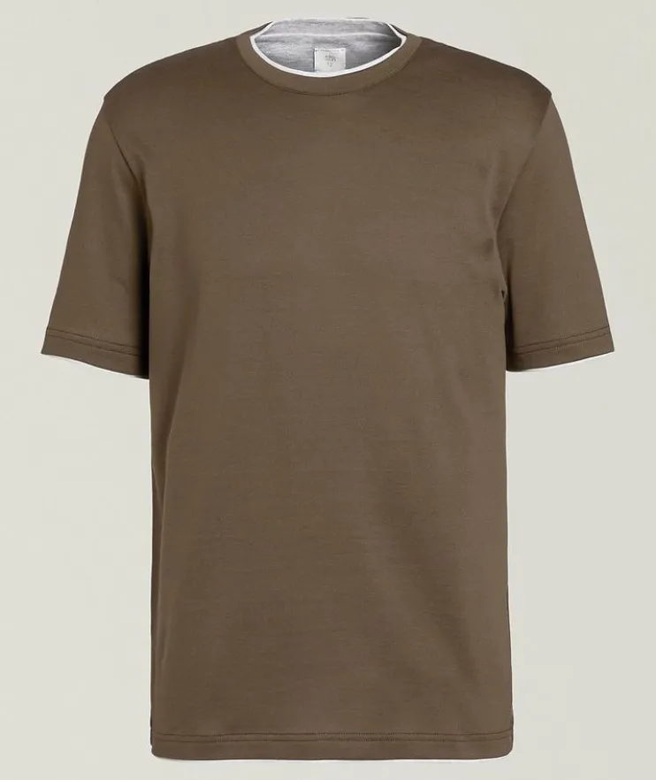 Contrast Tipping Cotton T-Shirt