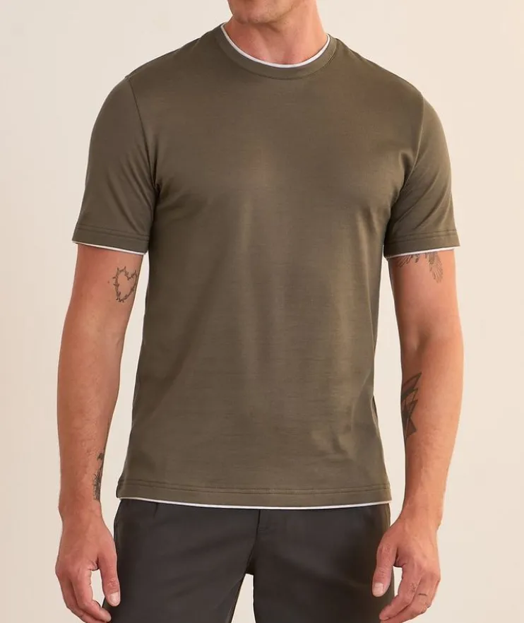 Contrast Tipping Cotton T-Shirt