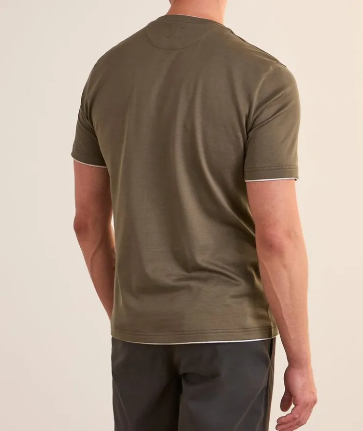 Contrast Tipping Cotton T-Shirt