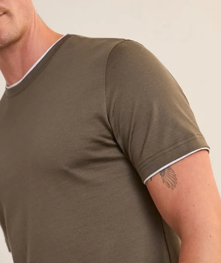 Contrast Tipping Cotton T-Shirt