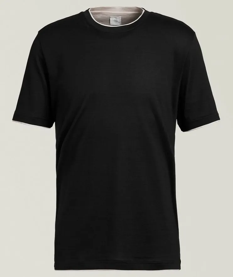 Contrast Tipping Cotton T-Shirt