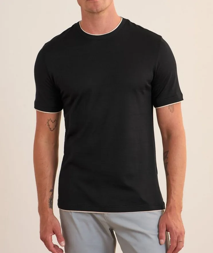 Contrast Tipping Cotton T-Shirt