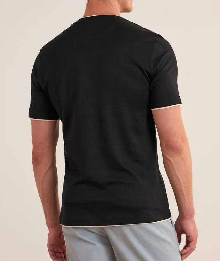Contrast Tipping Cotton T-Shirt