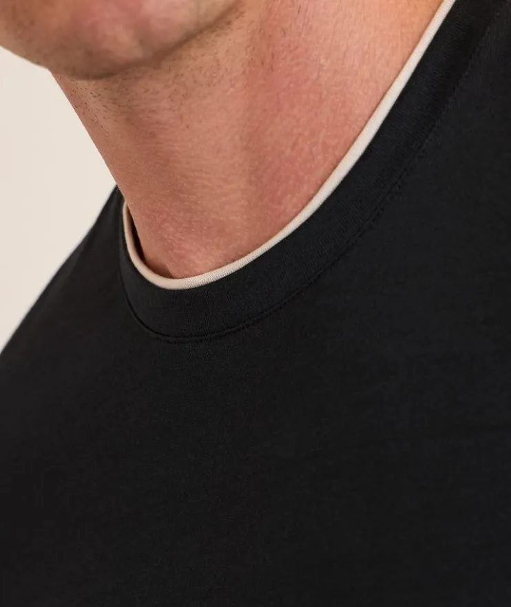 Contrast Tipping Cotton T-Shirt