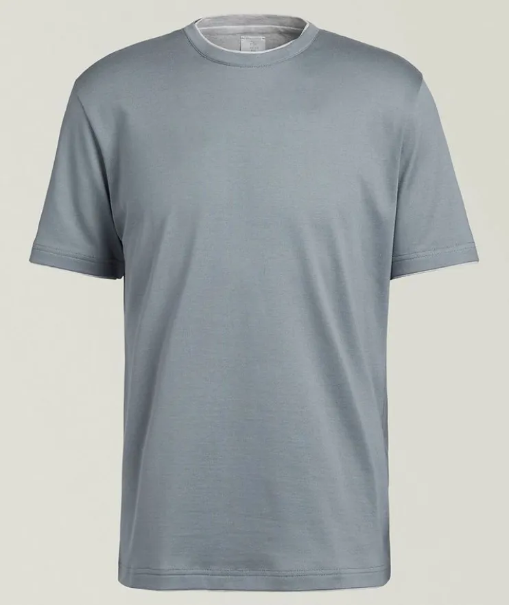 Contrast Tipping Cotton T-Shirt