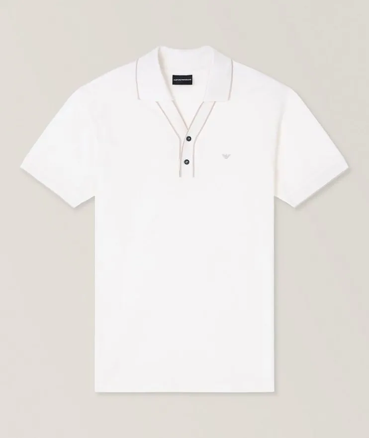 Contrast Trim Cotton Piqué Polo
