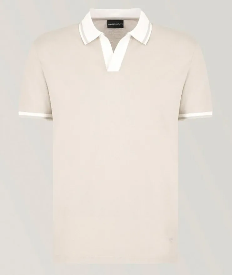 Contrast Trim Cotton Polo