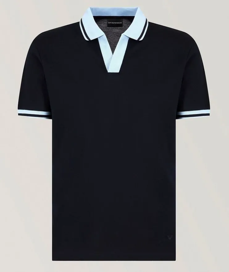 Contrast Trim Cotton Polo