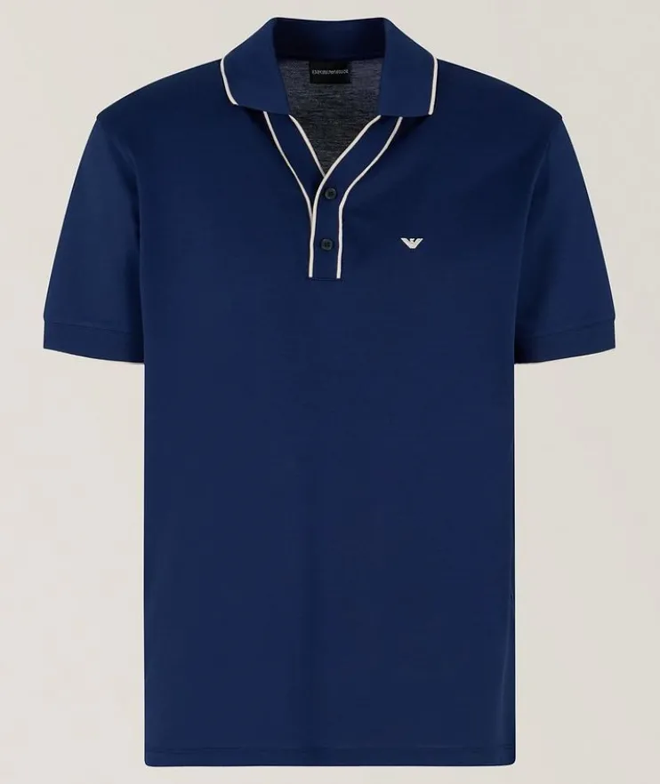 Contrast Trim Cotton Piqué Polo