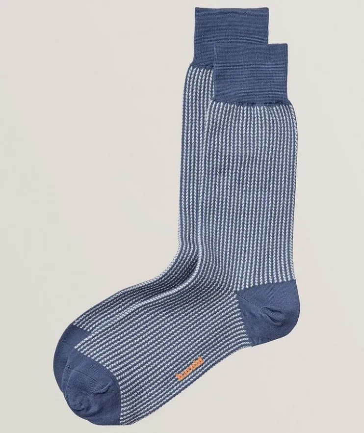 Contrast-Geo Cotton-Stretch Socks