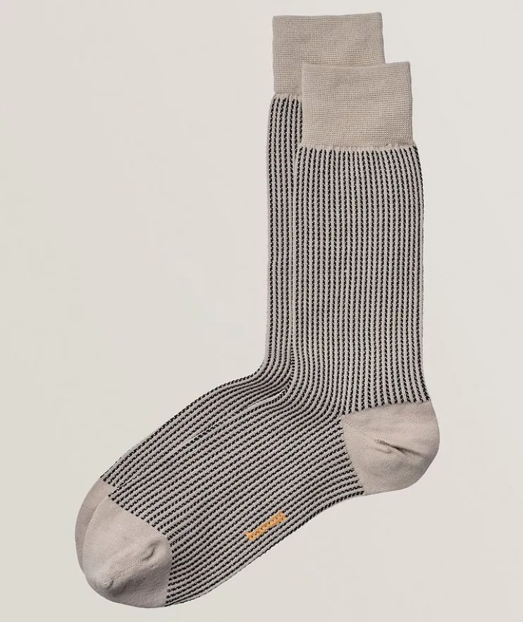 Contrast-Geo Cotton-Stretch Socks