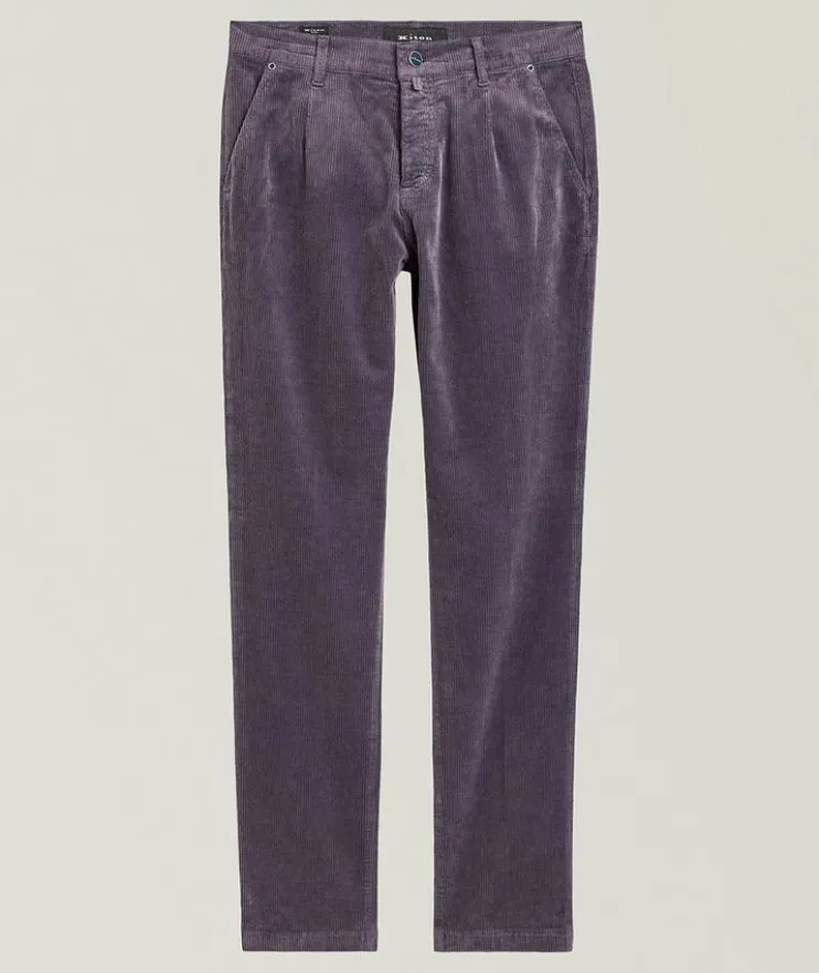 Corduroy Darted Flat Front Pants